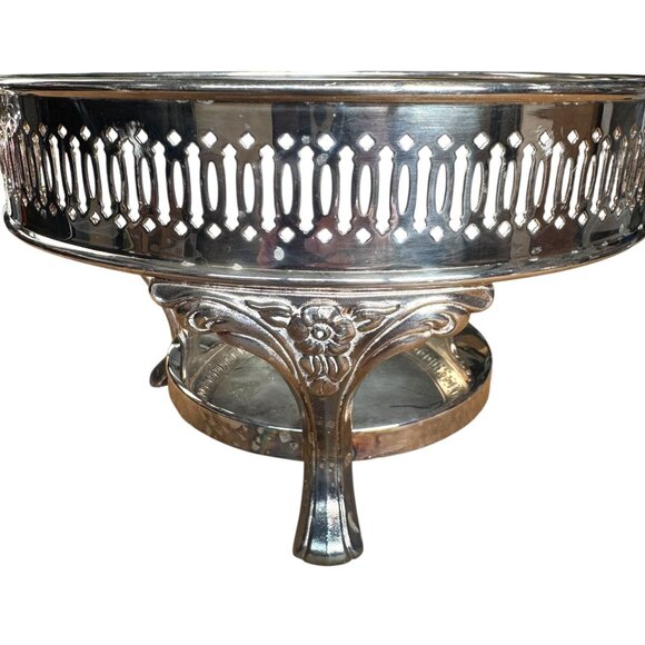 Vintage Oneida Silver-Plated Warming Chafing Pedestal Stand Only No Lid No Dish - Picture 7 of 10